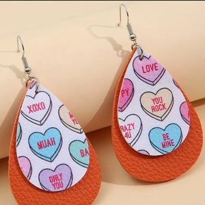 Valentine orange earrings
